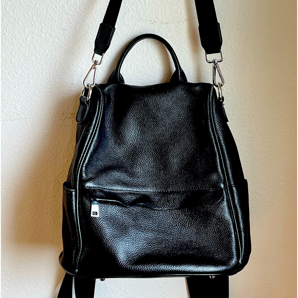 Black backpack purse